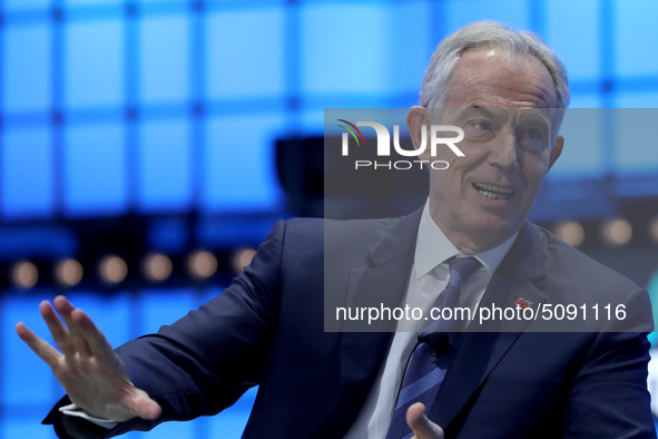 Former Prime Minister of Great Britain and Northern Ireland and Executive Chairman of the Institute for Global Change Tony Blair speaks duri...