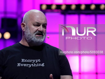Amazons CTO Werner Vogels speaks during the annual Web Summit technology conference in Lisbon, Portugal on November 6, 2019. (