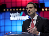 The White Houses Chief Technology Officer of the United States Michael Kratsios delivers a speech during the annual Web Summit technology co...