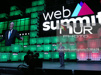 Portugal's President Marcelo Rebelo de Sousa delivers a speech during the closing ceremony of the annual Web Summit technology conference in...