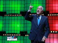 Portugal's President Marcelo Rebelo de Sousa delivers a speech during the closing ceremony of the annual Web Summit technology conference in...