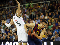 BARCELONA -april 02- SPAIN: Tomas Satoransky and Rudy Fernandez in the match between FC Barcelona and Real Madrid, for the week 13 of the to...