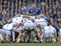 Leinster captain Jamie Heaslip observes the scrum, during European Champions Cup Quarter-Final meeting between Leinster Rugby and Bath Rugby...