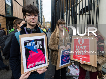 Higher and further education staff and students take part in a rally at University College London (UCL) campus in support of university staf...