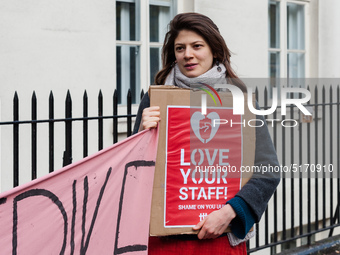 Higher and further education staff and students take part in a rally at University College London (UCL) campus in support of university staf...
