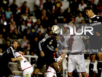 SPAIN, Madrid:Real Madrid´s Portuguese forward Cristiano Ronaldo during the Spanish League 2014/15 match between Rayo Vallecano and Real Mad...