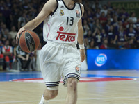 Sergio Rodriguez  of Real Madrid in action during the Turkish Airlines Euroleague Basketball Top 16 Date 14 game between Real Madrid v Zalgi...