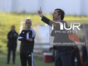 Porto's Spanish head coach Julen Lopetegui during the Premier League 2014/15 match between Rio Ave FC and FC Porto at Rio Ave Stadium in Vil...