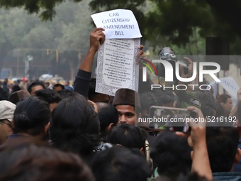 People protest against the citizenship amendment bill in New Delhi India on 10 December 2019 (