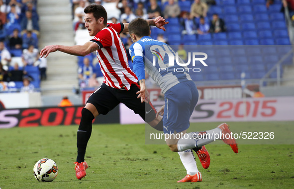 BARCELONA - april 12- SPAIN: Ibai and Montanes in the match between RCD Espanyol and Athletic Club, for the week 31 of the Liga BBVA, played...
