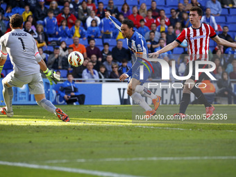 BARCELONA - april 12- SPAIN: goal of Sergio Garcia in the match between RCD Espanyol and Athletic Club, for the week 31 of the Liga BBVA, pl...