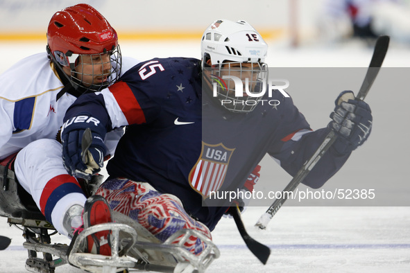 In the ice sledge hockey match USA v RUS, at the Sochi 2014 Paralympic Games, the Russian team won 2-1 after a harsh match with a lot of emo...