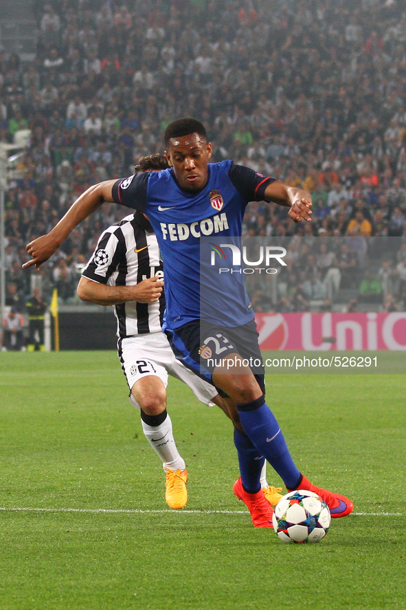 Monaco forward Anthony Martial (23) in action during the Uefa Champions League quarter finals football match JUVENTUS - MONACO on 14/04/15 a...