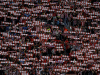 SPAIN, Madrid:Atletico de Madrid's fans during the Champions League 2014/15 Round of 8 first leg match between Atletico de Madrid and Real M...
