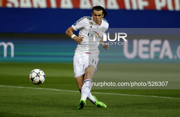 SPAIN, Madrid:Real Madrid's Welsh forward Gareth Bale during the Champions League 2014/15 Round of 8 first leg match between Atletico de Mad...