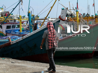 Aceh fishermen activities around fish auction sites in Lhokseumawe, on December 25, 2019, Aceh, Indonesia. On December 26, fishermen in Aceh...