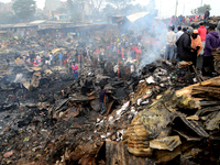 A view of Kalshi slum after the fire, in Dhaka, Bangladesh, on December 27, 2019. (