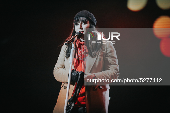 Polish- Czech singer Ewa Farna performs live on the stage during the welcome the New Year with the Sylwester 2019 Wroclaw Respect concert on...