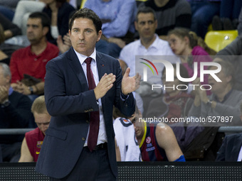 BARCELONA, SPAIN - April 15: FC Barcelona's coach Xavi Pascual in action during the Turkish Airlines Euroleague playoffs round 1 basketball...