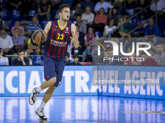 BARCELONA, SPAIN - April 15: FC Barcelona's Tomas Satoransky (13) in action during the Turkish Airlines Euroleague playoffs round 1 basketba...