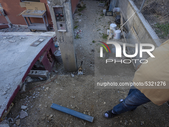  Jose Rodriguez in front of his damaged house in Guanica, Puerto Rico, on 12 January, 2020.   Puerto Rico was hit by a series of earthquakes...