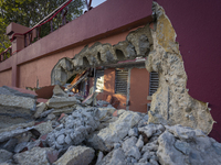  Front of a damaged house in Guanica, Puerto Rico, on 12 January, 2020.   Puerto Rico was hit by a series of earthquakes over the past 15 da...