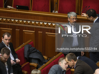 Tkachenko attends oawmakers work at the session of the Verkhovna Rada in Kyiv, Ukraine, January 14, 2020. The Verkhovna Rada of Ukraine look...