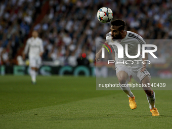 Real Madrid's Spanish Defender Daniel Carvajal during the Champions League 2014/15 Round of 8 second leg  match between Real Madrid and Atle...