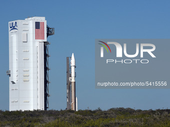  A United Launch Alliance Atlas V 411 rocket with the Solar Orbiter payload rolls out from the vertical integration facility to pad 41 at Ca...