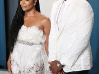 BEVERLY HILLS, LOS ANGELES, CALIFORNIA, USA - FEBRUARY 09: Gabrielle Union and Dwyane Wade arrive at the 2020 Vanity Fair Oscar Party held a...