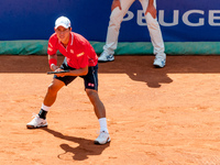 Kei Nishikori in the match against Santiago Giraldo during the Open Banc Sabadell, 63 Trofeo Conde de Godó in Barcelona on April 23, 2015 (