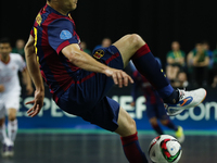 Barcelona's forward Dyego in action during the UEFA Futsal Cup, final match between Kairat Almaty and FC Barcelona at the Meo Arena in Lisbo...