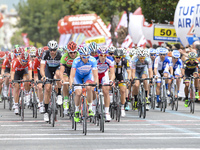 UK's Mark Cavendish from Etixx QuickStep (on the left in dark jersey), perfectly controls the first stage of the 51st Presidential Cycling T...