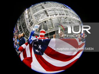 American supporter react after winning the gold medals in Winter Paralympic Games, in Sochi, Russia, on March 15, 2014. (