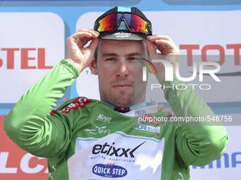 UK's Mark Cavendish (Etixx QuickStep) takes the Green jersey (The Best Sprinter) in the 182km Alanya-Antalya second stage of the 51st Presid...