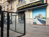 Restaurants and bars without customers at the first day of quarantine for Italy, Milan, March 9, 2020. The first day after Giuseppe Conte's...