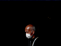 A men wearing a mask is pictured in Lisbon, Portugal, on March 10, 2020. The epidemiological situation in Portugal continues to worsen, and...