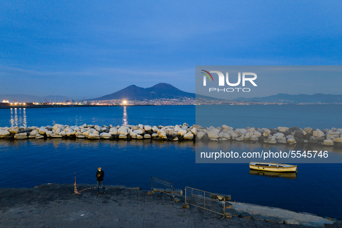 View of the Vesuvio's vulcano,  in Naples, Italy on March 12, 2020 (Photo by Paolo Manzo/NurPhoto)