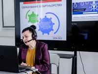 Docent doctor Galina Momcheva prepare classes for students in the E-learning platform at the Varna Free Uniersity 