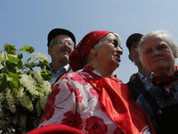 Supporters of the Ukrainian Communist Party attend a rally to mark International Workers Day at the Ukrainian State Museum of the Great Patr...