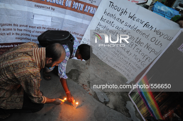 Indian Eunuchs and transgender candle light vigil for victims of Saturday’s earthquake in Nepal, on 1st May in Kolkata, India.
Desperate su...