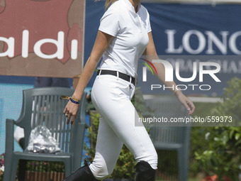 Athina Onassis de Miranda,  during the first journey of the International Horse Jumps Contest of Madrid held at the Campo Villa's Club in Ma...
