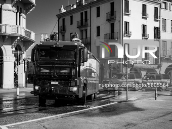 (EDITOR'S NOTE: Image was converted to black and white) In order to comply with the new regulations imposed by Premier Giuseppe Conte with t...