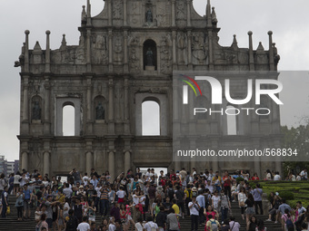 Tourist visiting the Ruin of St. Paul in Macao, China, May 2 2015. (