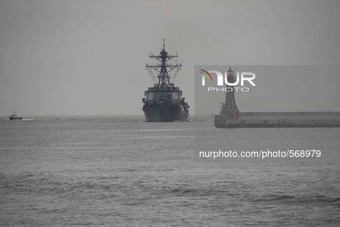 Gdynia, Poland, 6th, May 2015 US Navy rocket destroyer  USS Jason Dunham (DDG 109) goes to Gdynia Port for short visit. Vessel is armed with...