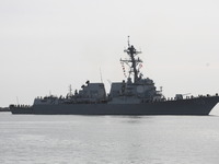 Gdynia, Poland, 6th, May 2015 US Navy rocket destroyer  USS Jason Dunham (DDG 109) goes to Gdynia Port for short visit. Vessel is armed with...