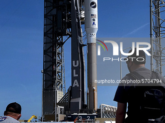 A United Launch Alliance Atlas V rocket carrying the X-37B Orbital Test Vehicle (OTV-6) stands ready on May 15, 2020 for a scheduled launch...