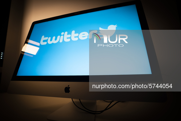 The Twitter logo is seen on an Apple iMac computer in this illustration photo on May 30, 2020 in Warsaw, Poland. (Photo Illustration by Jaap...