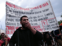 Teachers and students take part in a protest march against the new education multi-bill, in Thessaloniki, Greece, on 1 June 2020. (