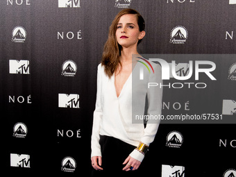 English actress Emma Watson poses for the photographers during the Spain Premiere of the movie 